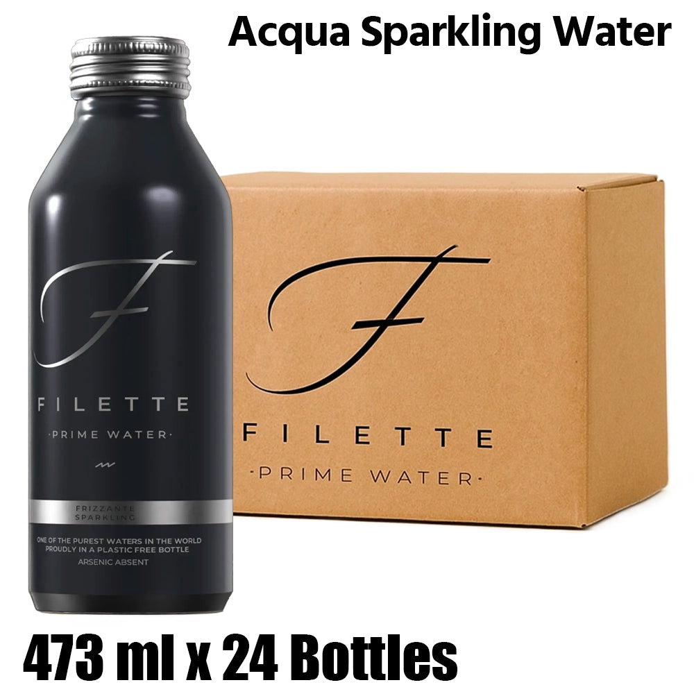 Acqua filette sparkling water, italy, 1 box (24 bottles x 473ml each)