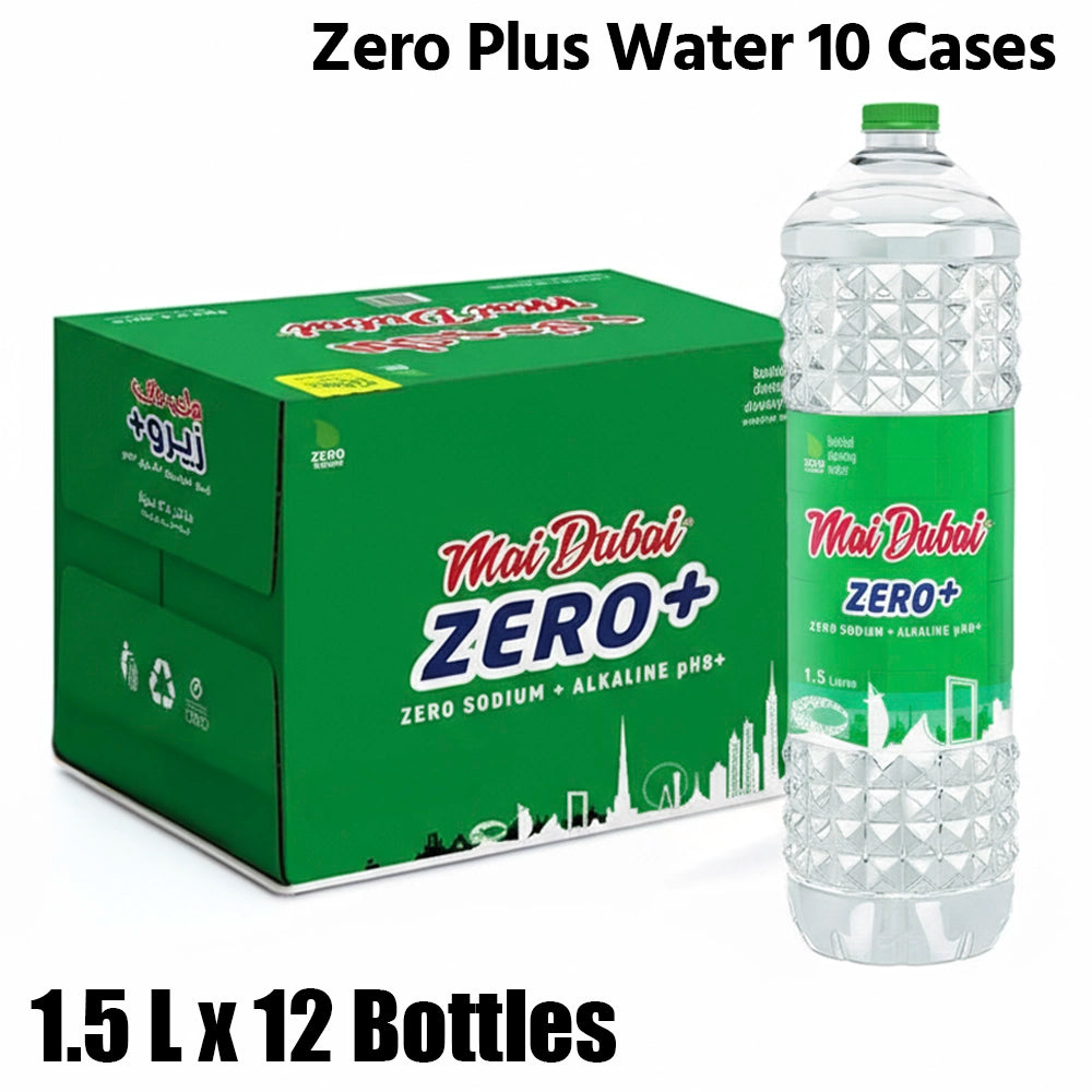 Mai dubai, zero plus water, 10 cases (12 bottles x 1.5l each)