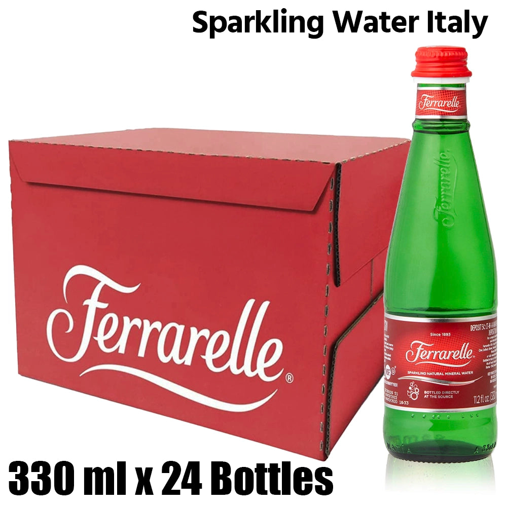 Ferrarelle sparkling water, italy, 1 box (24 bottles x 330ml each)
